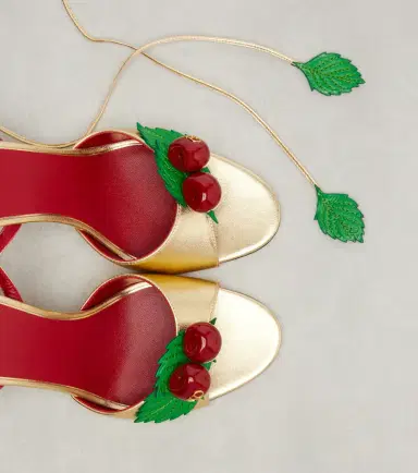 Valentino Garavani Cherryfic metallic leather sandals | Thumbnail 2 Valentino Garavani Cherryfic metallic leather sandals | Thumbnail 2