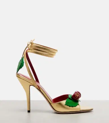 Valentino Garavani Cherryfic metallic leather sandals | Thumbnail 4 Valentino Garavani Cherryfic metallic leather sandals | Thumbnail 4