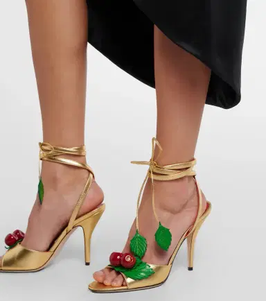 Valentino Garavani Cherryfic metallic leather sandals | Thumbnail 6 Valentino Garavani Cherryfic metallic leather sandals | Thumbnail 6