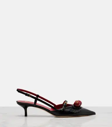 Valentino Garavani Cherryfic 45 leather slingback pumps | Thumbnail 4 Valentino Garavani Cherryfic 45 leather slingback pumps | Thumbnail 4