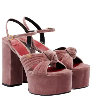 Valentino Garavani Crasher 125 velvet platform sandals | Thumbnail 1 Valentino Garavani Crasher 125 velvet platform sandals | Thumbnail 1