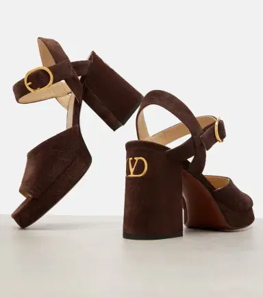 Valentino Garavani Fawcette VLogo suede platform sandals | Thumbnail 4 Valentino Garavani Fawcette VLogo suede platform sandals | Thumbnail 4