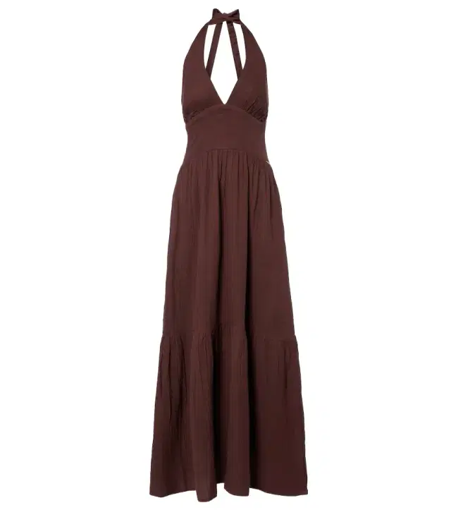 Shay halterneck cotton maxi dress
