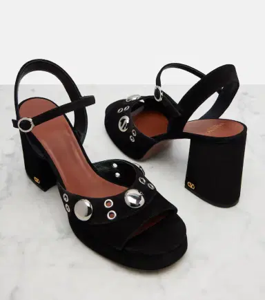 Valentino Garavani Embellished leather sandals | Thumbnail 3 Valentino Garavani Embellished leather sandals | Thumbnail 3