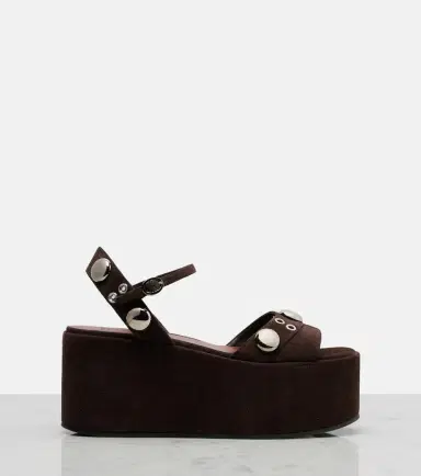 Valentino Garavani Embellished suede sandals | Thumbnail 2