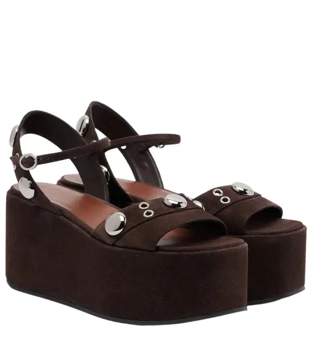 Embellished suede sandals