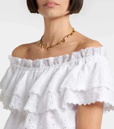 Melissa Odabash Ruth broderie anglaise cotton crop top | Thumbnail 4