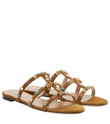 Valentino Garavani Embellished suede sandals | Thumbnail 1
