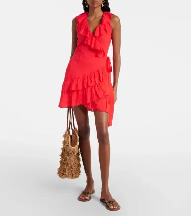 Melissa Odabash Molly ruffled cotton wrap dress | Thumbnail 2