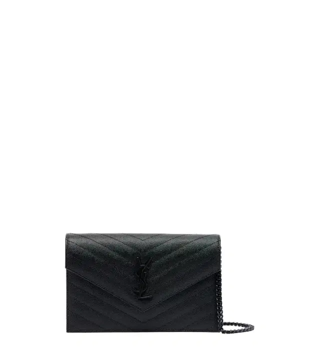 Saint Laurent Cassandre Envelope Small leather wallet on chain