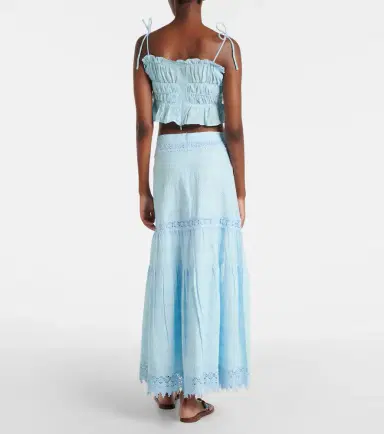Melissa Odabash Alessia broderie anglaise cotton maxi skirt | Thumbnail 2