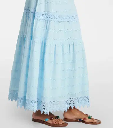 Melissa Odabash Alessia broderie anglaise cotton maxi skirt | Thumbnail 4