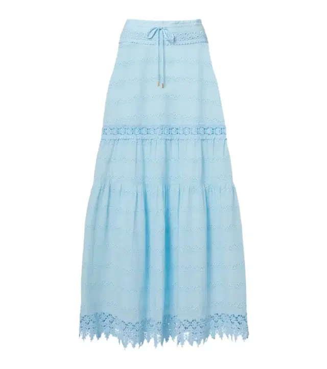 Melissa Odabash Alessia broderie anglaise cotton maxi skirt