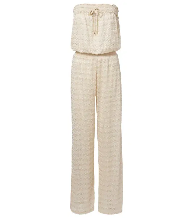 Melissa Odabash Semi-sheer lamé jumpsuit