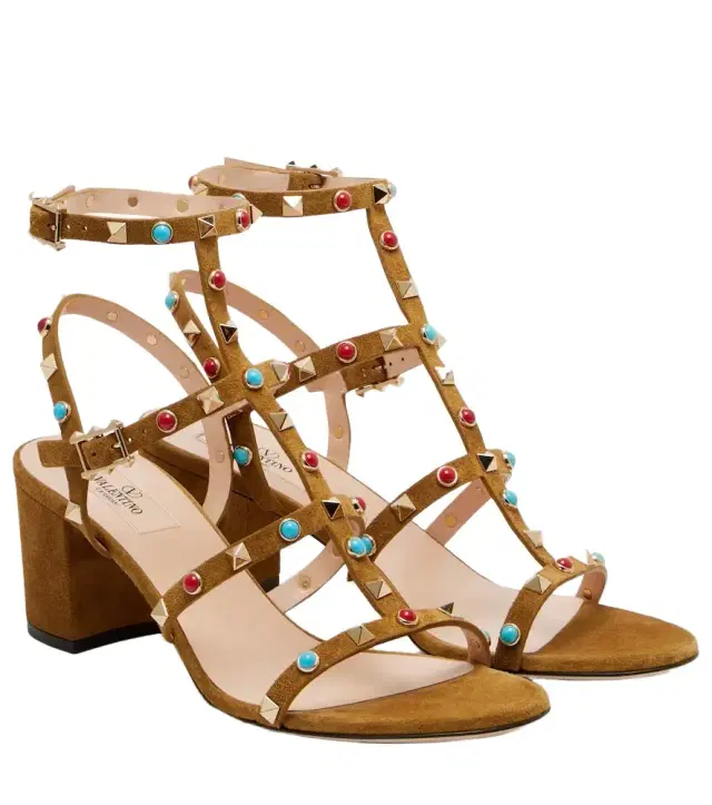 Valentino Garavani Rockstud embellished suede sandals