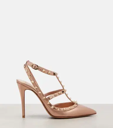 Valentino Garavani Rockstud 100 metallic leather pumps | Thumbnail 2