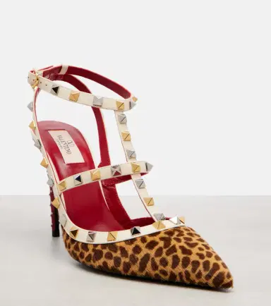 Valentino Garavani Rockstud 100 leopard-print calf hair pumps | Thumbnail 3
