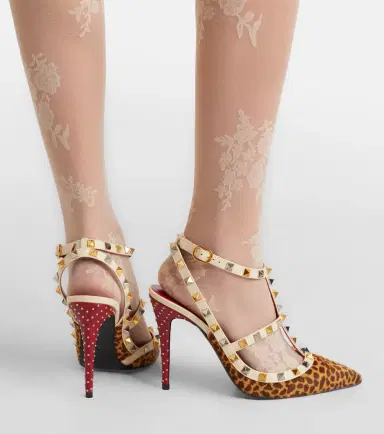 Valentino Garavani Rockstud 100 leopard-print calf hair pumps | Thumbnail 6