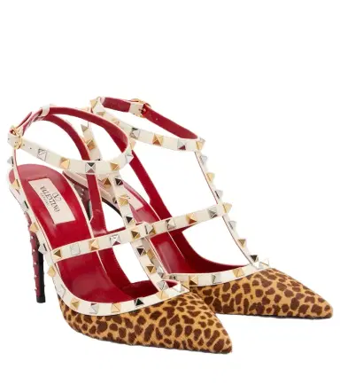 Valentino Garavani Rockstud 100 leopard-print calf hair pumps | Thumbnail 1