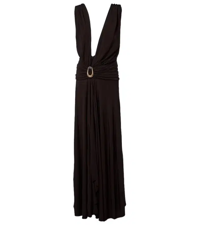 Stone Pin draped jersey maxi dress