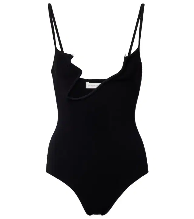 Christopher Esber Odessa cutout embellished ribbed-knit bodysuit
