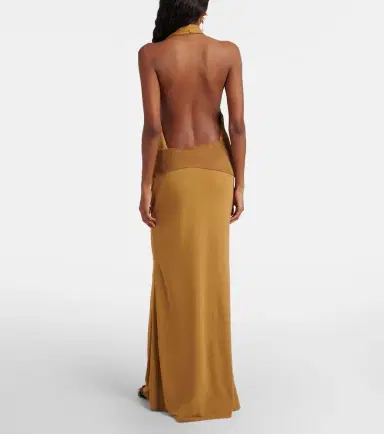 Christopher Esber Suede-trimmed jersey gown | Thumbnail 5