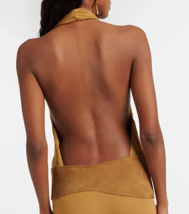 Christopher Esber Suede-trimmed jersey gown | Thumbnail 6