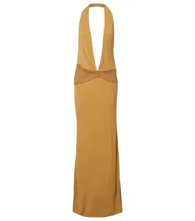 Christopher Esber Suede-trimmed jersey gown | Thumbnail 1