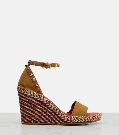 Valentino Garavani Rockstud suede wedge sandals | Thumbnail 4