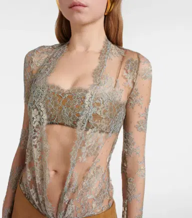 Christopher Esber Sèpienne lace and suede gown | Thumbnail 4 Christopher Esber Sèpienne lace and suede gown | Thumbnail 4