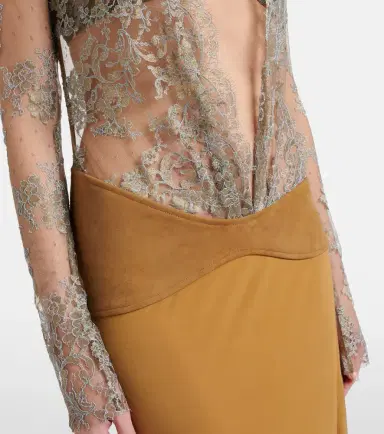 Christopher Esber Sèpienne lace and suede gown | Thumbnail 5 Christopher Esber Sèpienne lace and suede gown | Thumbnail 5