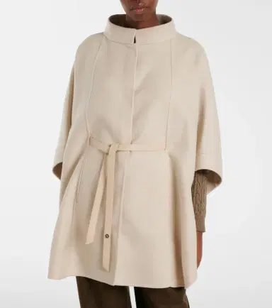 Loro Piana Salzburg leather-trimmed cashmere cape | Thumbnail 2