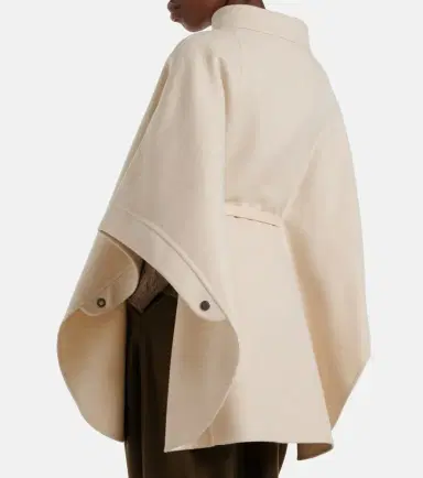 Loro Piana Salzburg leather-trimmed cashmere cape | Thumbnail 3