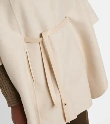 Loro Piana Salzburg leather-trimmed cashmere cape | Thumbnail 5