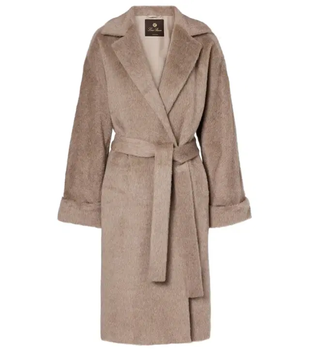 Loro Piana Maria alpaca and wool wrap coat
