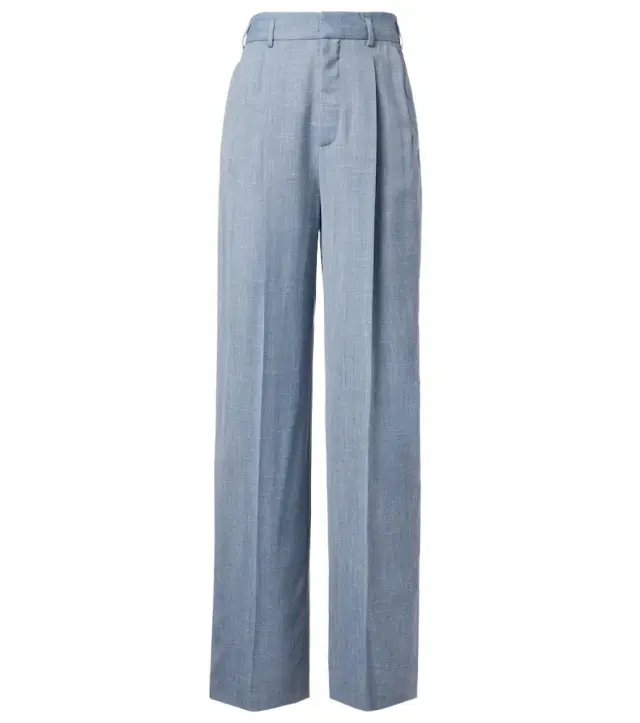Loro Piana Hector wool, silk, and linen wide-leg pants