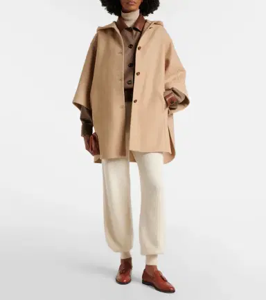 Loro Piana Belted wool and cashmere cape | Thumbnail 4