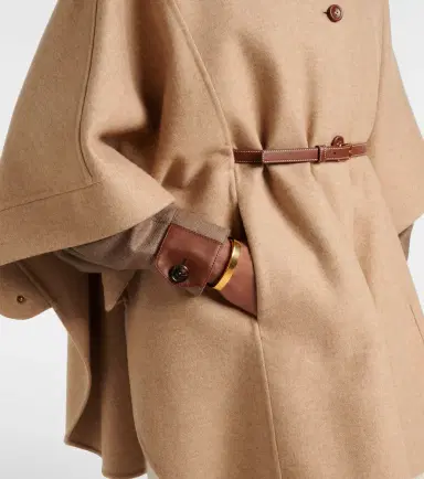 Loro Piana Belted wool and cashmere cape | Thumbnail 6