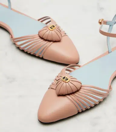 Valentino Garavani Royal VLogo leather flats | Thumbnail 2