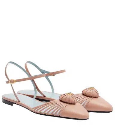 Valentino Garavani Royal VLogo leather flats | Thumbnail 1
