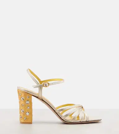 Valentino Garavani 90 embellished metallic leather sandals | Thumbnail 4 Valentino Garavani 90 embellished metallic leather sandals | Thumbnail 4