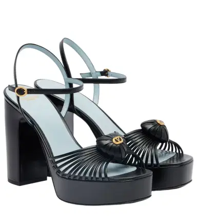Valentino Garavani Royal VLogo 115 leather platform sandals | Thumbnail 1 Valentino Garavani Royal VLogo 115 leather platform sandals | Thumbnail 1