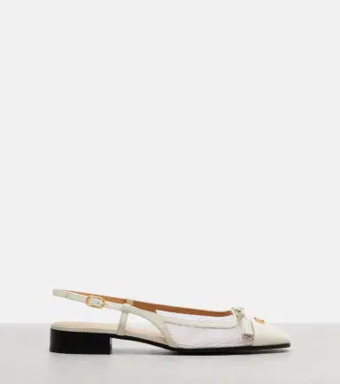 Valentino Garavani VLogo leather and mesh slingback flats | Thumbnail 2 Valentino Garavani VLogo leather and mesh slingback flats | Thumbnail 2