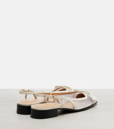 Valentino Garavani VLogo leather and mesh slingback flats | Thumbnail 3 Valentino Garavani VLogo leather and mesh slingback flats | Thumbnail 3
