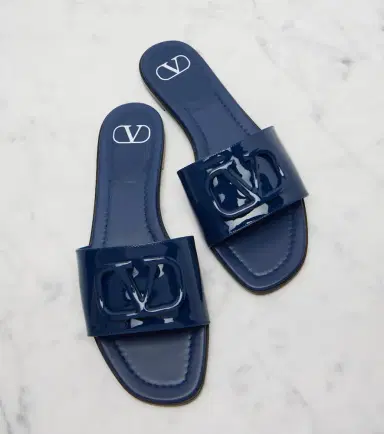 Valentino Garavani VLogo patent leather slides | Thumbnail 2