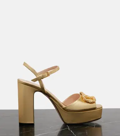 Valentino Garavani VLogo crystal-embellished leather sandals | Thumbnail 2 Valentino Garavani VLogo crystal-embellished leather sandals | Thumbnail 2