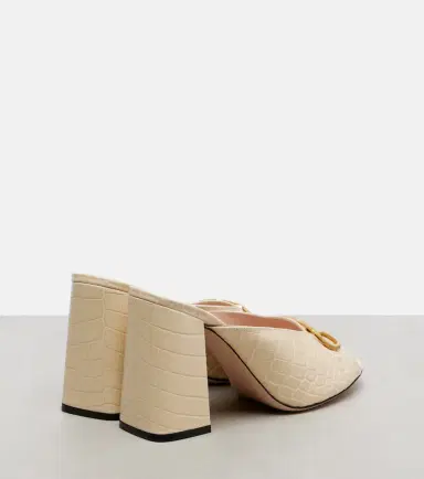 Valentino Garavani VLogo croc-effect leather mules | Thumbnail 2