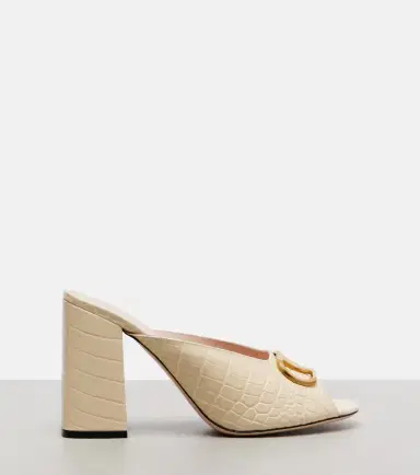 Valentino Garavani VLogo croc-effect leather mules | Thumbnail 4