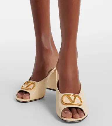 Valentino Garavani VLogo croc-effect leather mules | Thumbnail 6