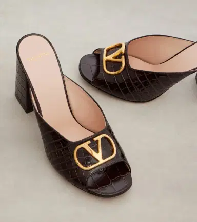 Valentino Garavani VLogo 95 croc-effect leather mules | Thumbnail 3 Valentino Garavani VLogo 95 croc-effect leather mules | Thumbnail 3